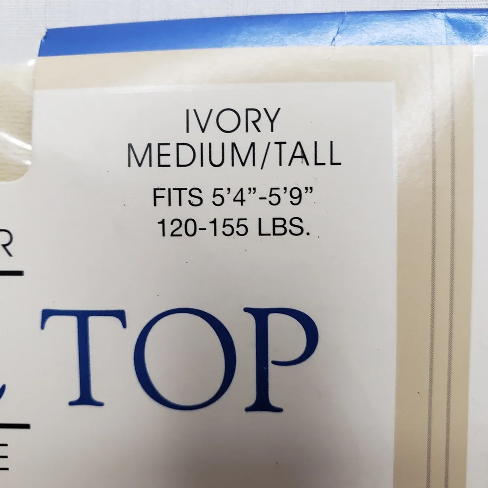 Kathie Lee Collection Silky Sheer Control Top Pantyhose Size Medium/Tall Ivory